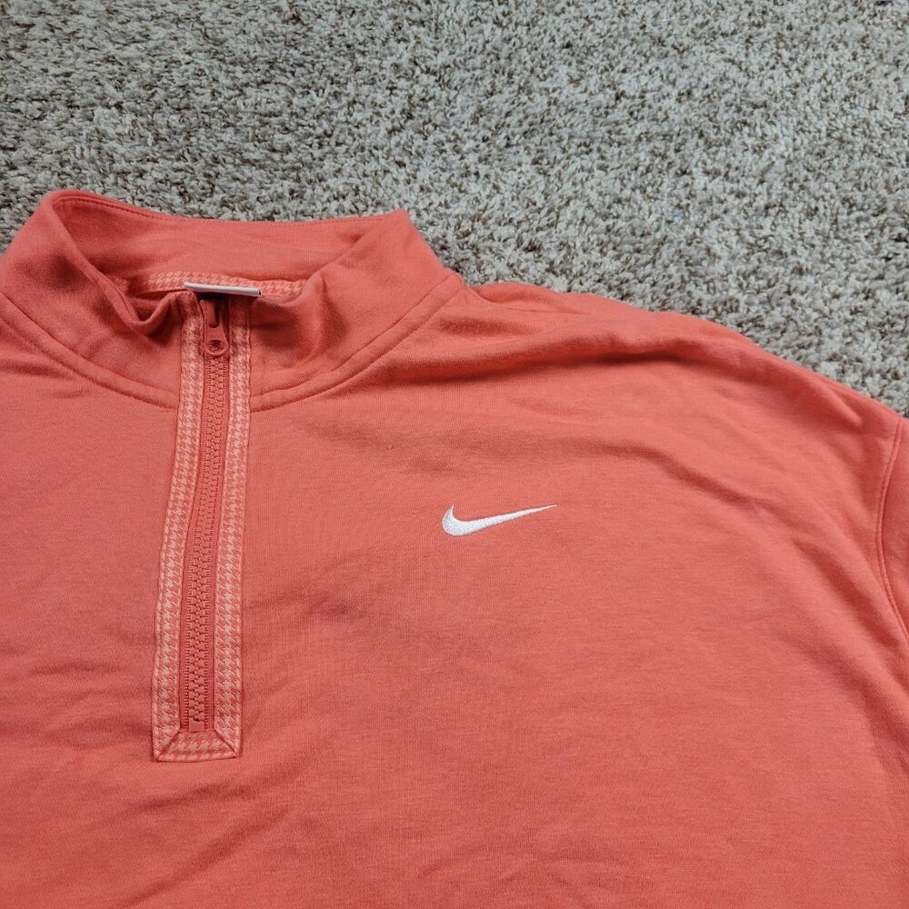 Nike Sportswear Sweatshirt Womens XL Coral Patterned 1/4 Zip Pullover Oversized - Picture 3 of 7